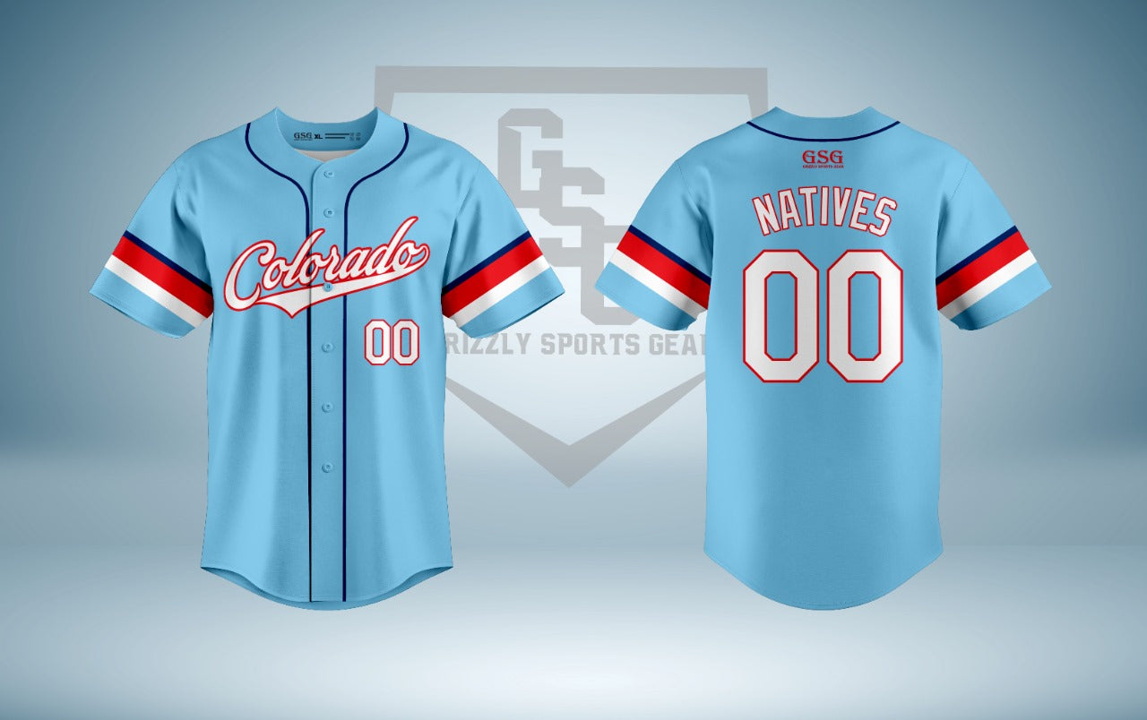 Colorado Native Coaches Full Button Jerseys