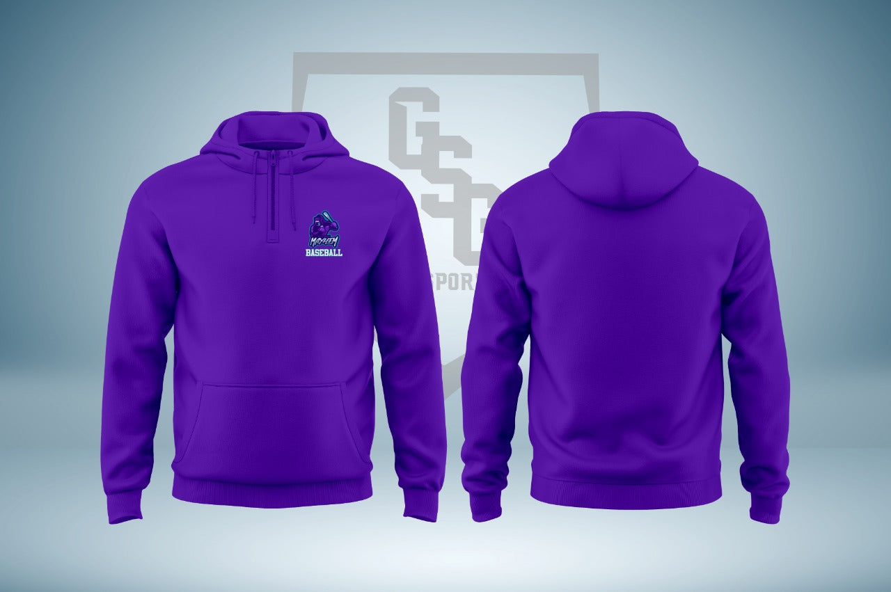 Mile High Cotton Fleece 1/4 Zip Sleeve Fan Hoodie