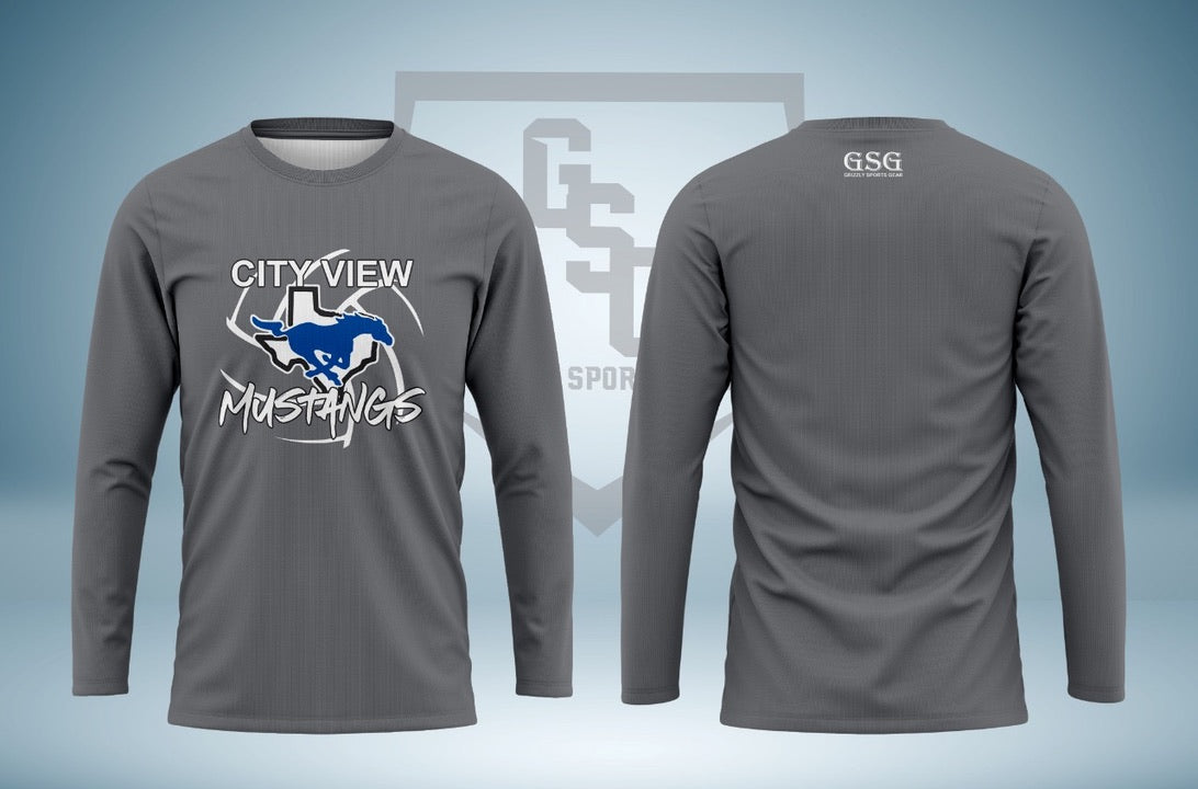 City View Mustangs Long Sleeve Fan Shirt