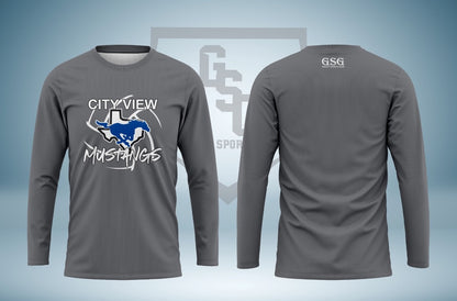 City View Mustangs Long Sleeve Fan Shirt