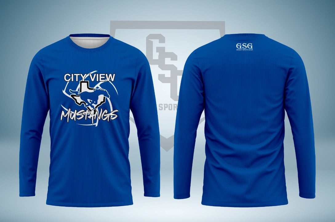 City View Mustangs Long Sleeve Fan Shirt