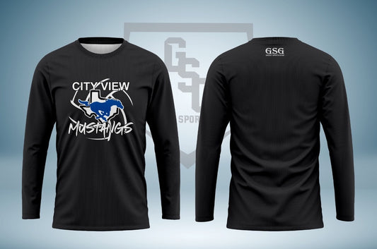 City View Mustangs Long Sleeve Fan Shirt