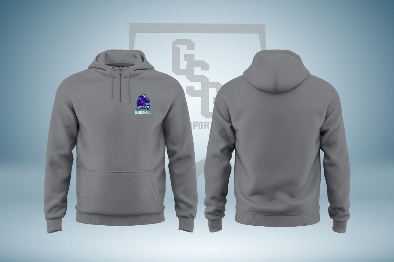 Mile High Cotton Fleece 1/4 Zip Sleeve Fan Hoodie