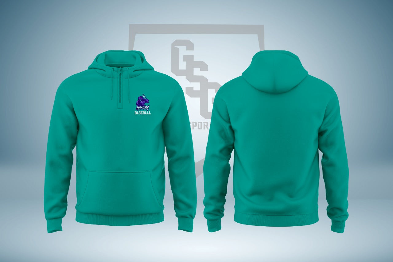 Mile High Cotton Fleece 1/4 Zip Sleeve Fan Hoodie