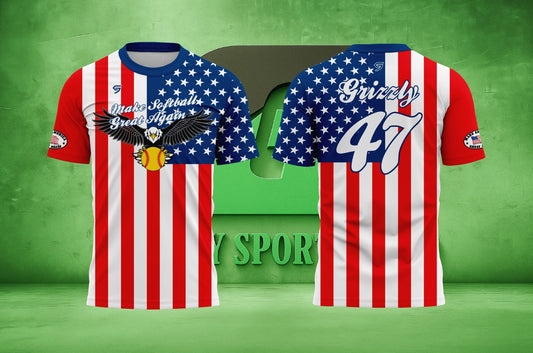 🇺🇸 Make Softball Great Again – Patriotic Custom Jersey